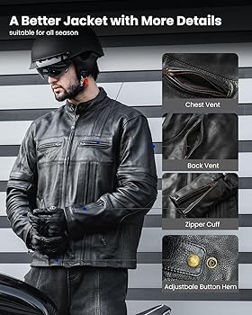 Amazon.com: ILM Motorcycle Real Leather Jacket for Men